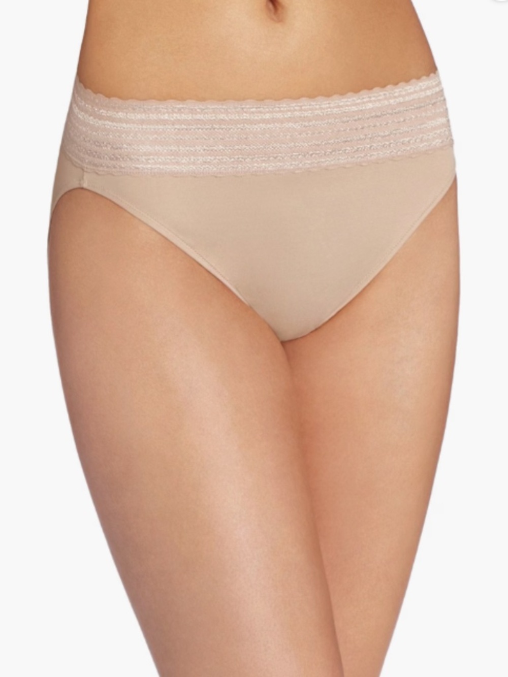 Warner's Women's No Pinching No Problems Lace Hi Cut Brief Panty Size L 8597 - Picture 2 of 3